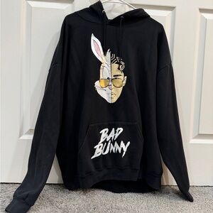 Fruit of the Loom Black Bad Bunny Hoodie